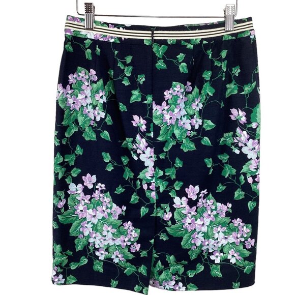 Talbots Size 4P Oprah‎ Magazine Collection Floral Skirt Navy & Green Pencil - Picture 6 of 8